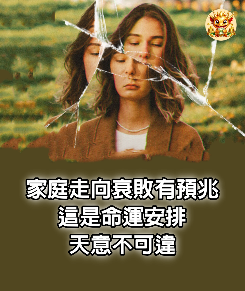 家庭走向衰敗有預兆，這是命運安排，天意不可違