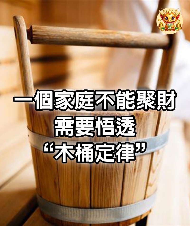 一個家庭不能聚財，需要悟透“木桶定律”