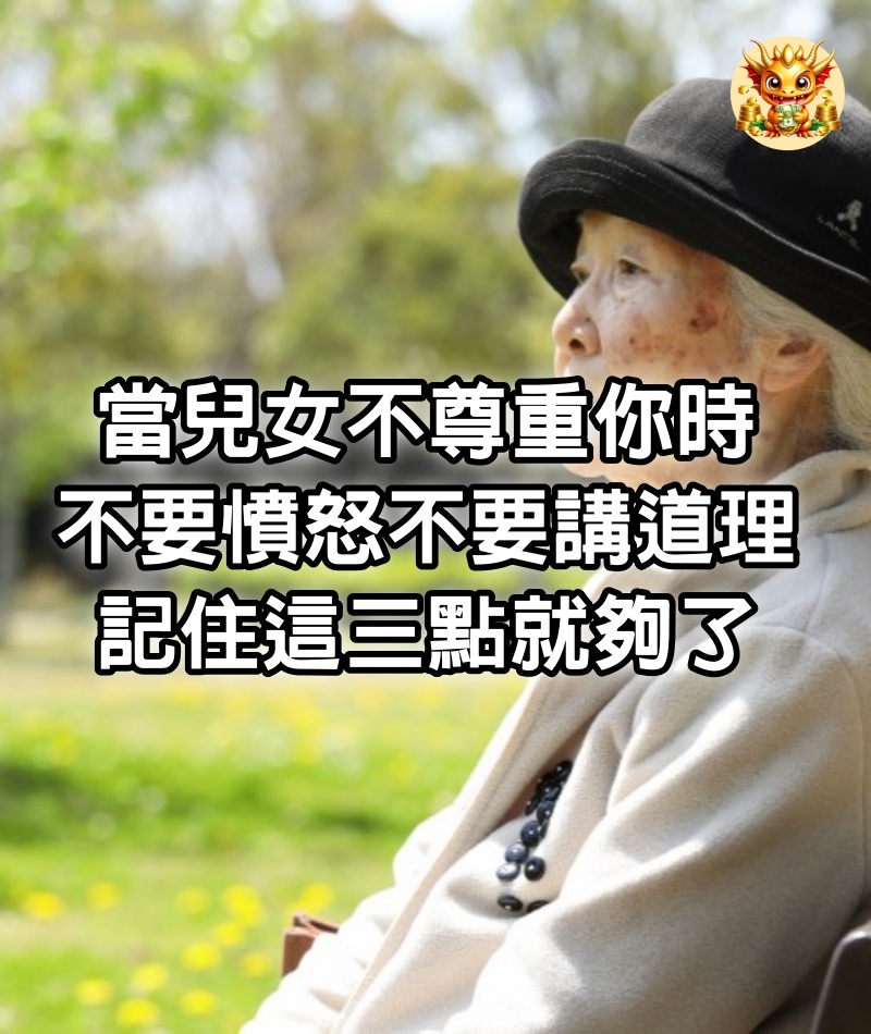 當兒女不尊重你時，不要憤怒，不要講道理，記住這三點就夠了