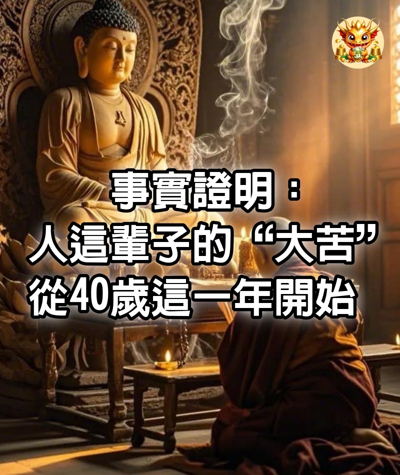 事實證明：人這輩子的“大苦”，從40歲這一年開始