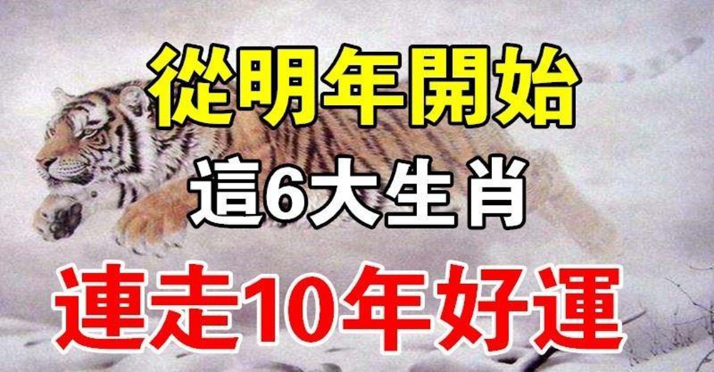 天生命運不凡，從明年開始，連走10年好運的6大生肖