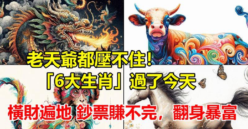 老天爺都壓不住！「6大生肖」過了今天橫財遍地 鈔票賺不完，翻身暴富