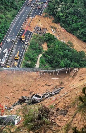 高速公路崩塌！擋不住大雨「釀36死30傷」　冷藏車司機「機警一個動作」阻止更多人喪命