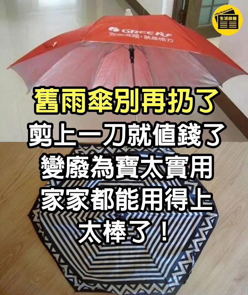 舊雨傘別再扔了，剪上一刀就值錢了，變廢為寶太實用，家家都能用得上，太棒了！