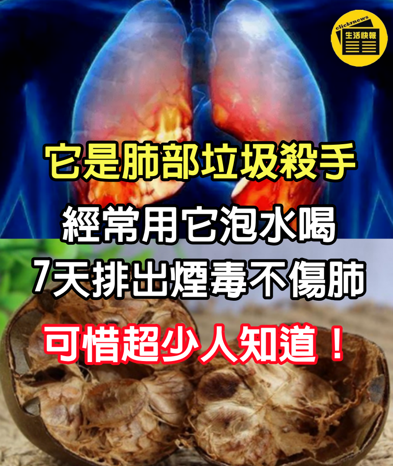 它是肺部垃圾殺手，天天抽煙的人，經常用它泡水喝，7天排出煙毒不傷肺，可惜超少人知道！